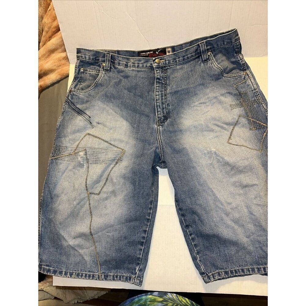 Jordan Craig Shorts Mens 44 Blue Denim Comfort Cotton Light Wash Adult